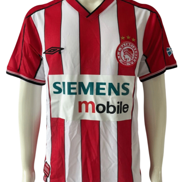 2002-2003 0lympiacos Home Retro Soccer Jersey