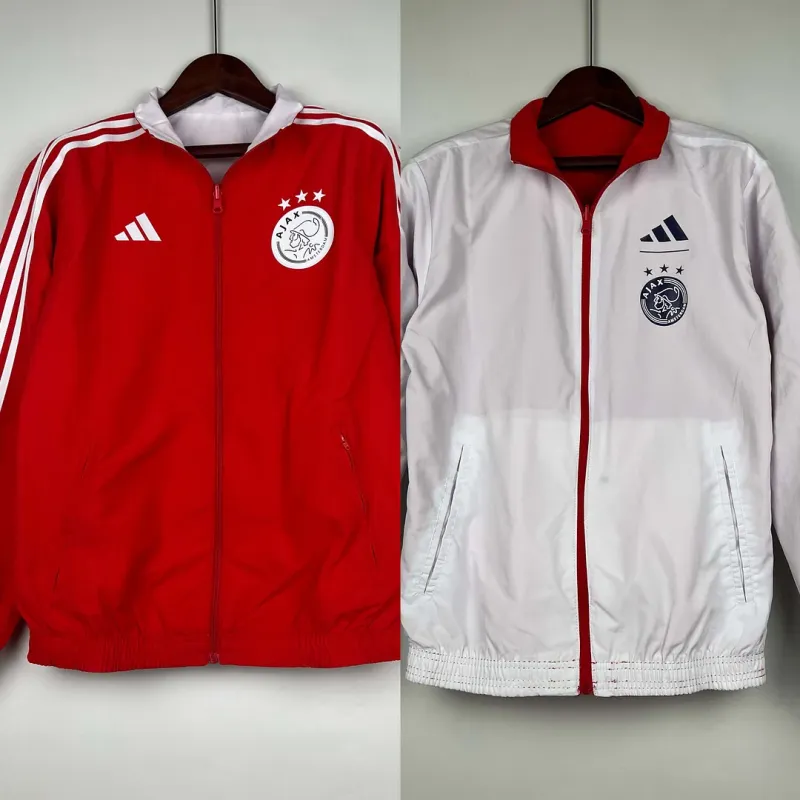 2855742a8d 2023-2024 Ajax Reversible Windbreaker(Red-White)Soccer Jersey 1:1 Thai Quality – Bild 1