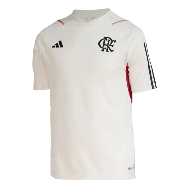 76122b9eff CR Flamengo Pre-Match 2023/24 Jersey White Replica - Image 1