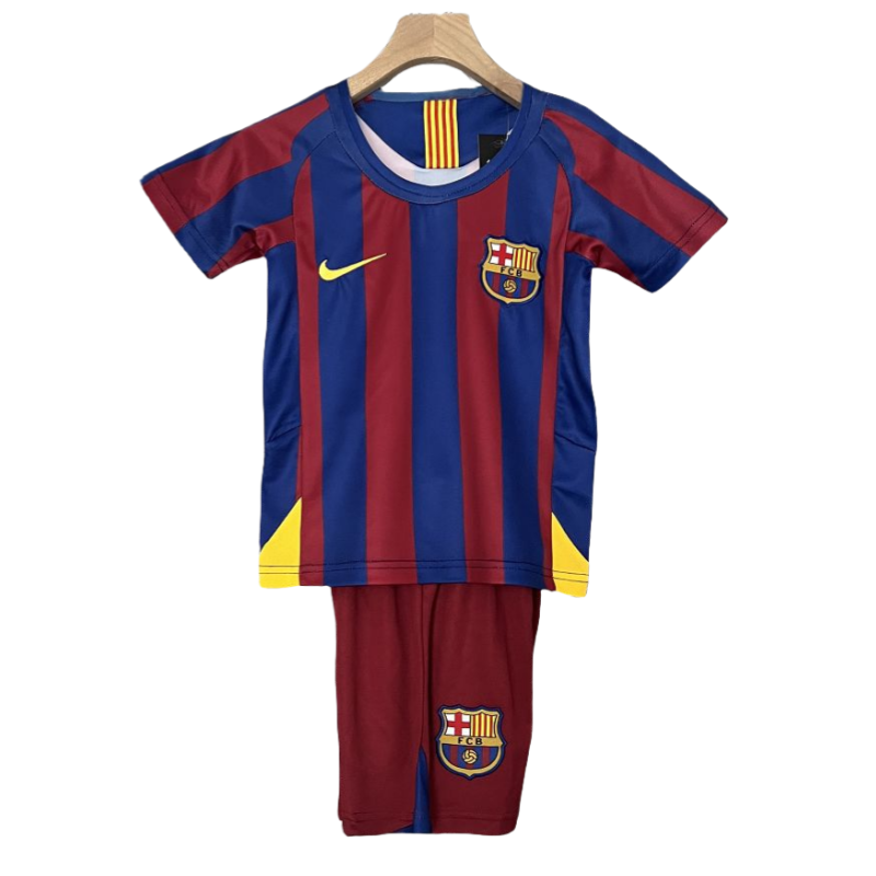 c6d50e60-6-6-1 05-06 Barcelona Home Retro Kids Kits Football Jersey – Bild 1