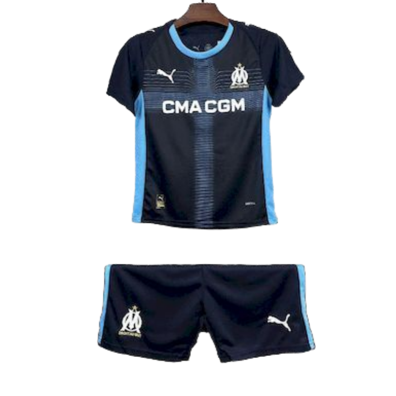 f7f87fc4-6 25-26 Marseille Away Kids Football jersey kit 2025-26 Fan version - Image 1